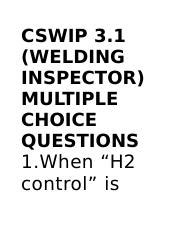CSWIP 3.1 (WELDING INSPECTOR) MULTIPLE .
